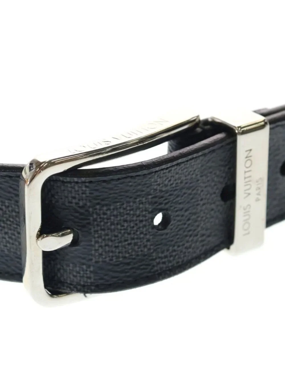 Louis Vuitton Ceinture Pont Neuf Leather Belt Black